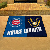 MLB House Divided Mat - Cubs / Brewers