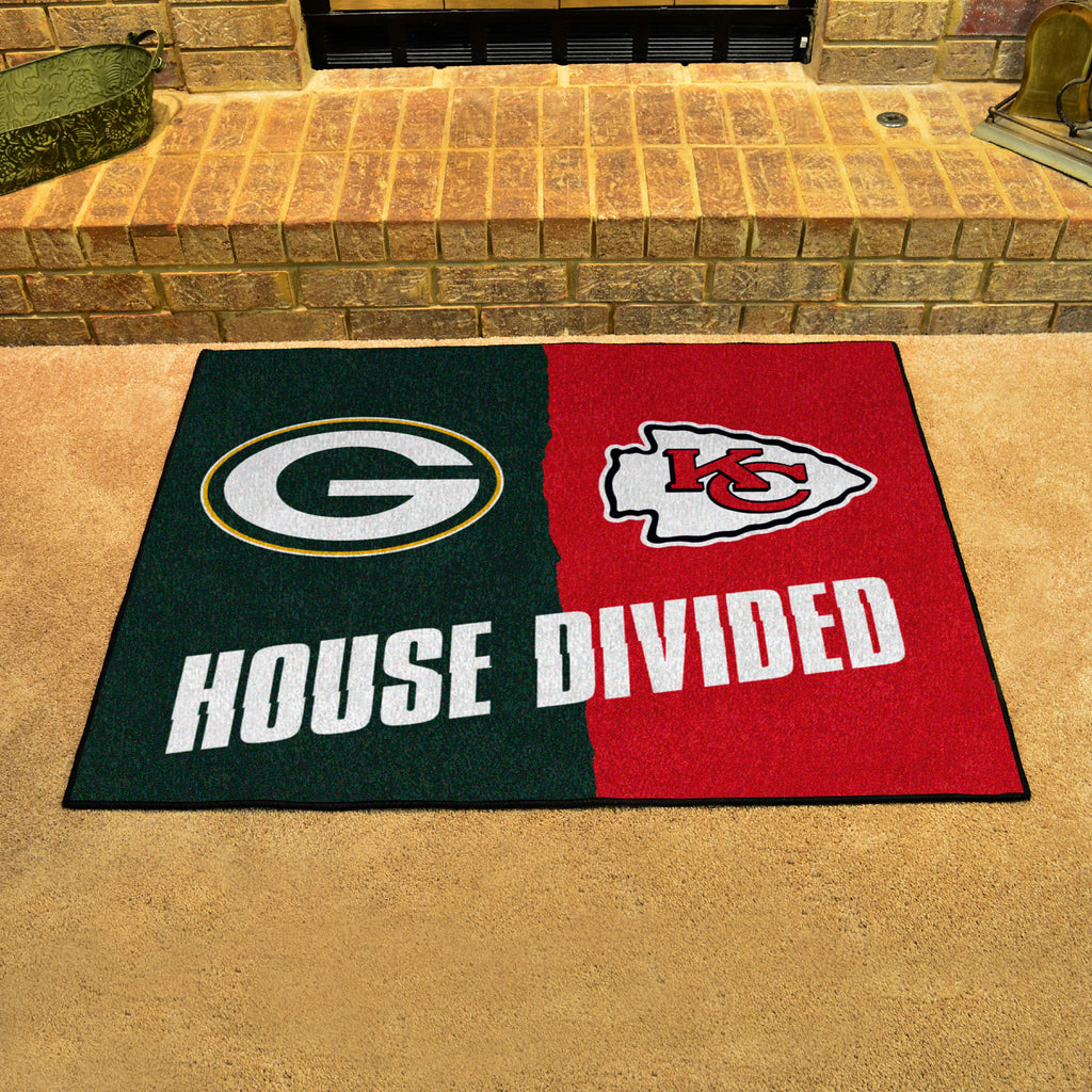 NFL House Divided Mat - Packers / Chiefs