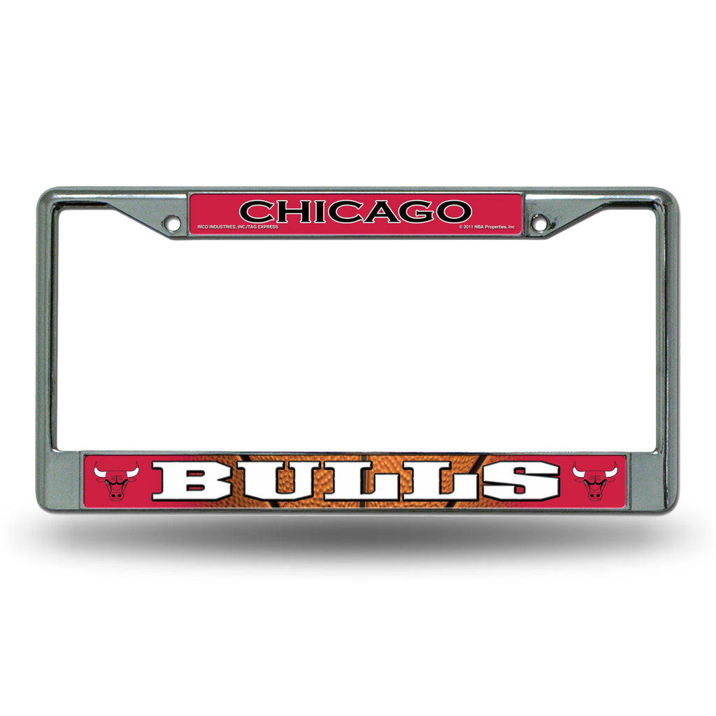 Chicago Bulls License Plate Frame Chrome Printed Insert