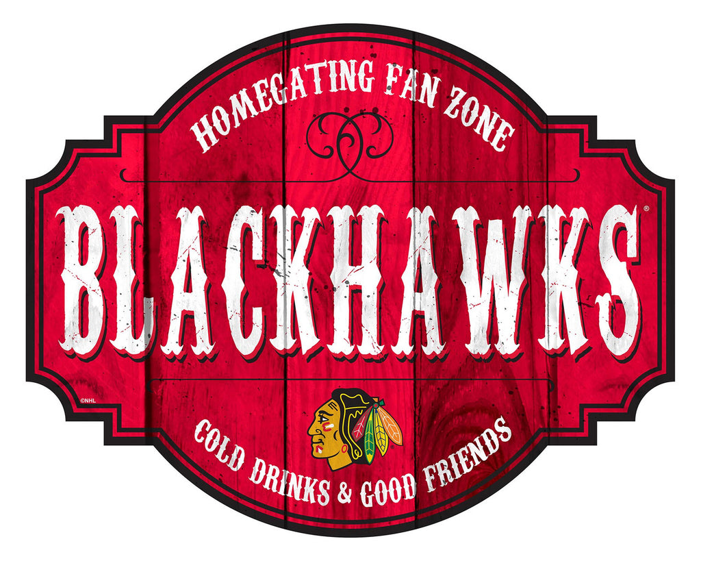 Chicago Blackhawks Sign Wood 12 Inch Homegating Tavern - Special Order